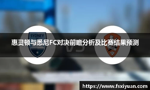 惠灵顿与悉尼FC对决前瞻分析及比赛结果预测